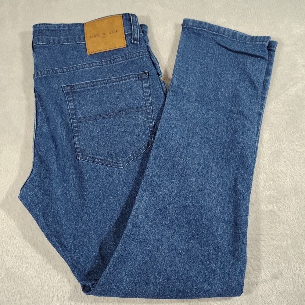 Day & Age Dark Wash Jeans Men 33/28.5 Blue Slim‎ Straight Denim Stretch Comfort